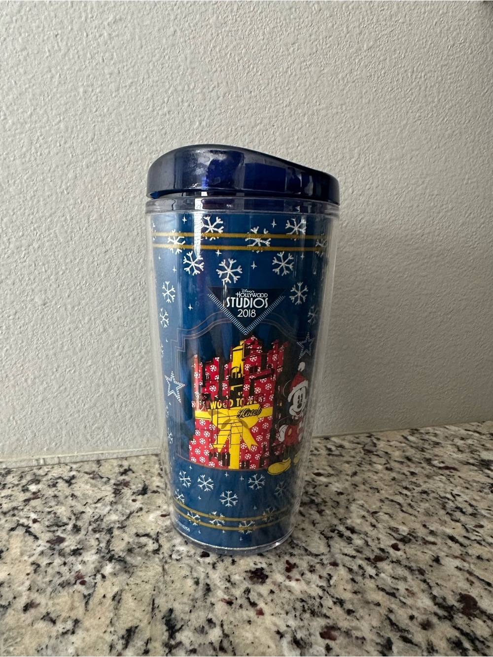 Disney Holiday Tumbler in Navy with Red & Yellow Accents